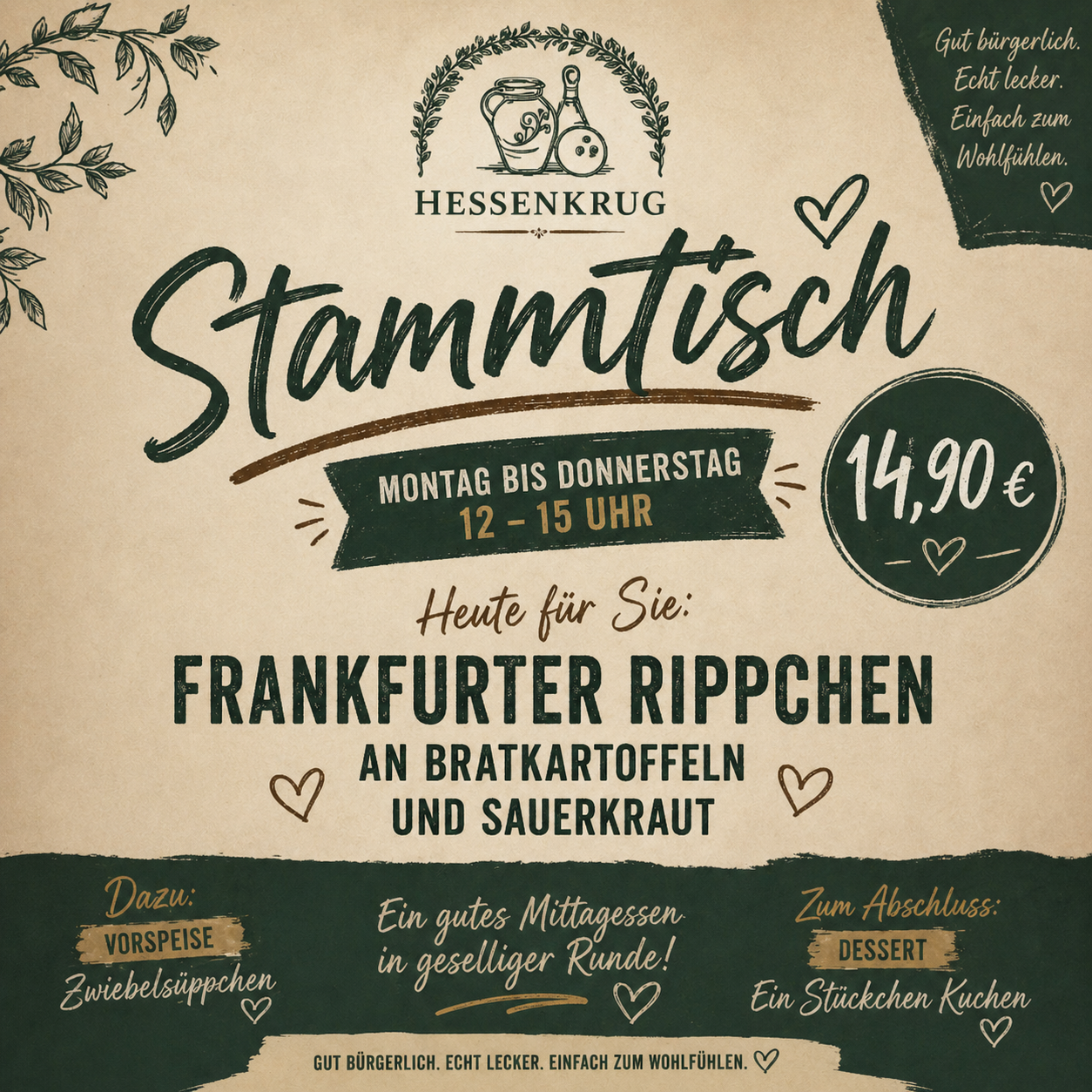 Montag Mittagstisch: Frankfurter Rippchen